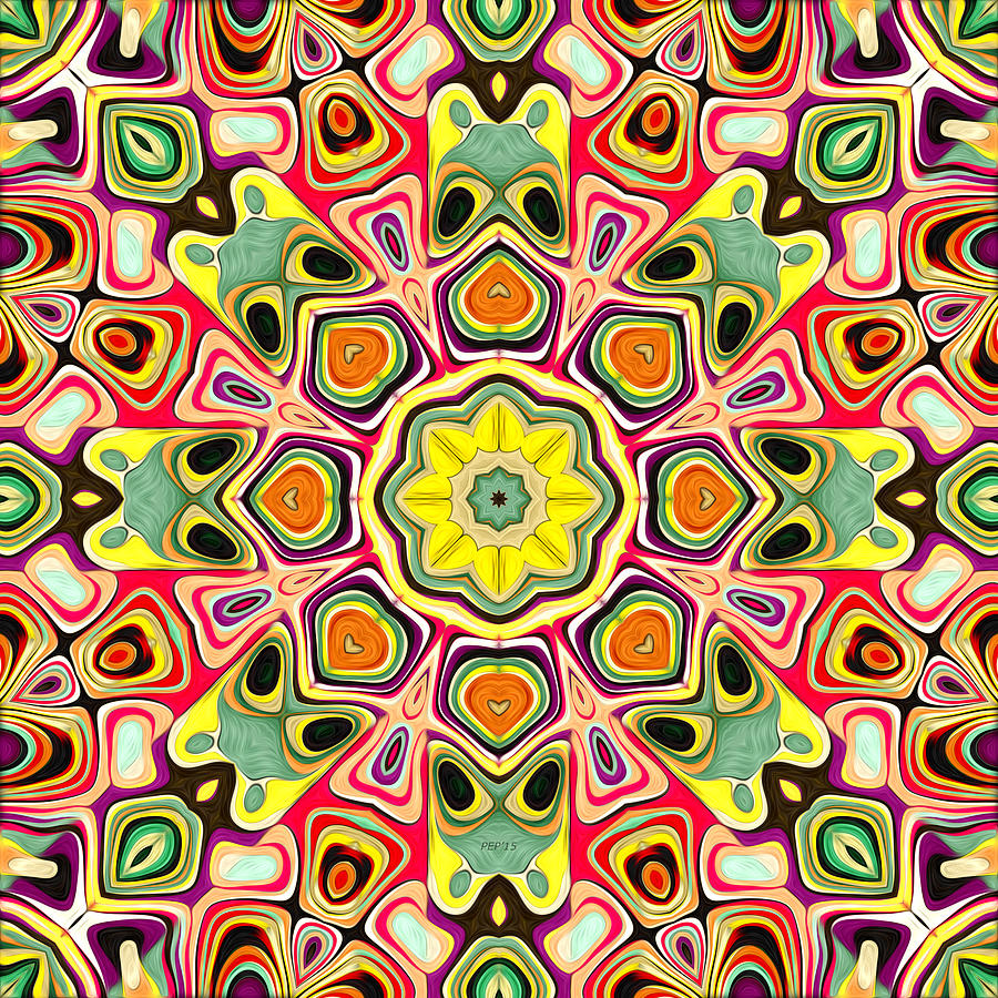 Colorful Concentric Abstract #1 Digital Art by Phil Perkins