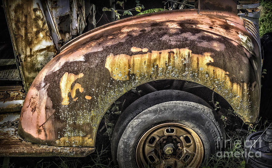 Colorful Rusty Old Fender Photograph by Walt Foegelle