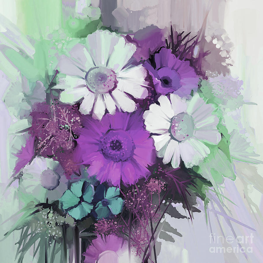 Colorful Flowers  #1 Painting by Gull G