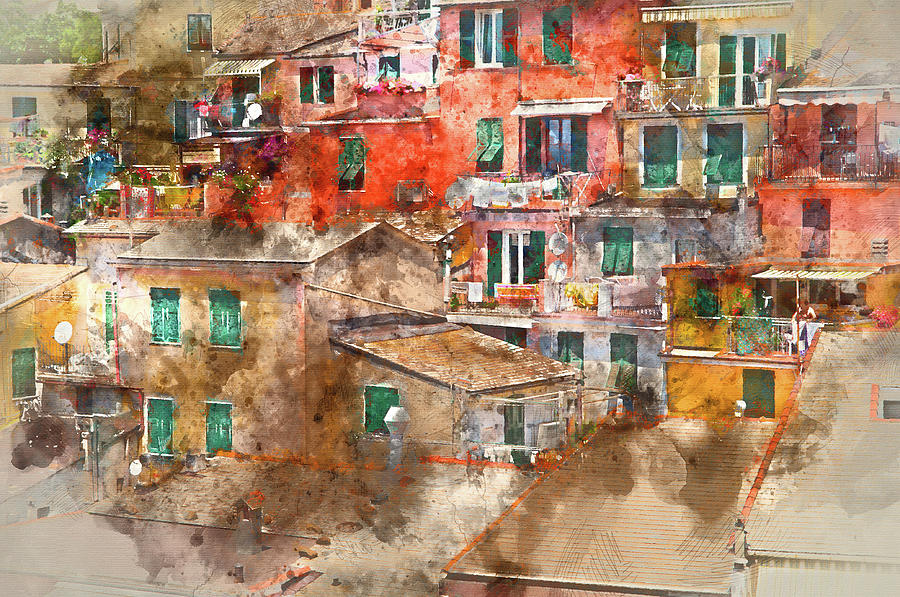 Colorful Homes in Cinque Terre Italy #1 Photograph by Brandon Bourdages