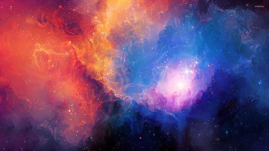 Colorful-nebula-21963-1920x1080 1 #1 Painting by Celestial Images
