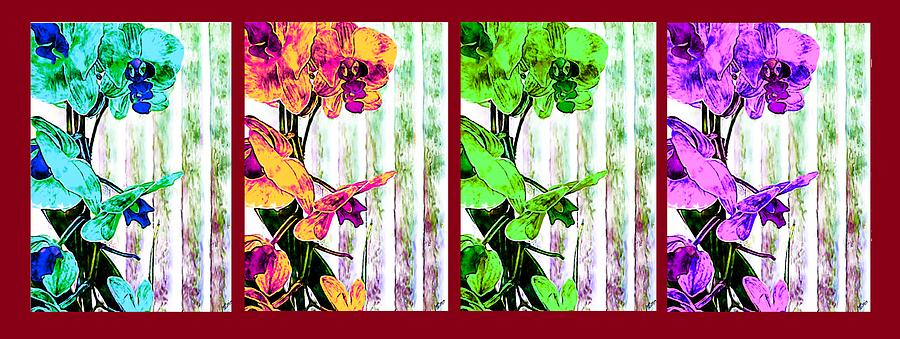 Colorful Orchid Collage #1 Painting by Bruce Nutting