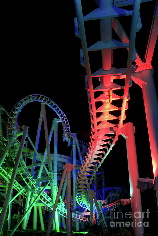 Colorful Roller Coaster Track #1 Photograph by Anthony Totah