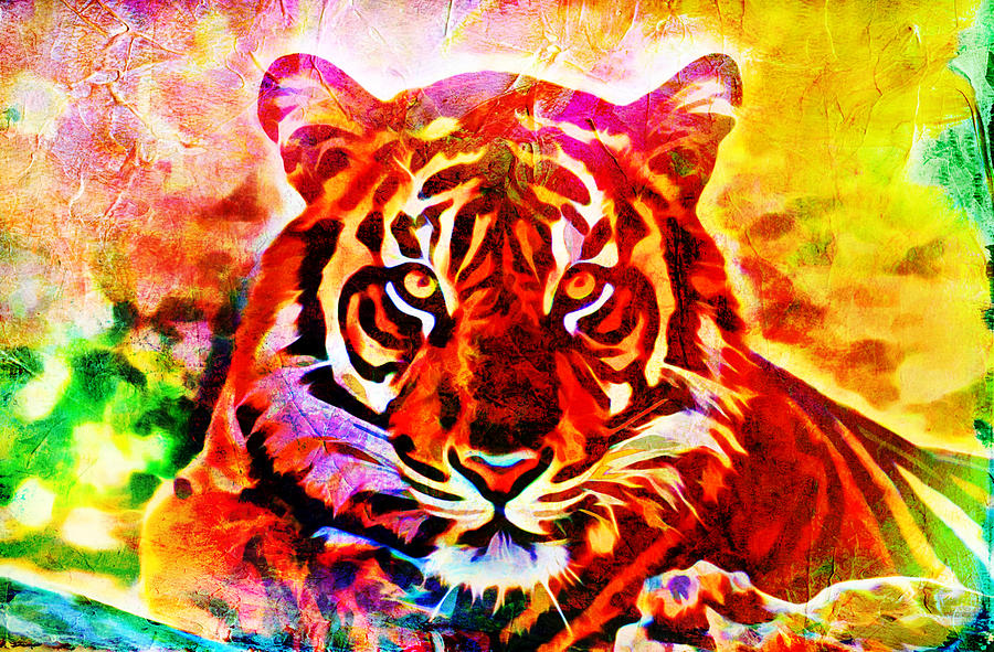 Colorful Tiger Digital Art by Lilia D