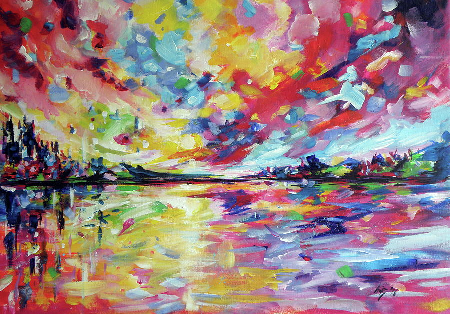 Colours of port #1 Painting by Kovacs Anna Brigitta