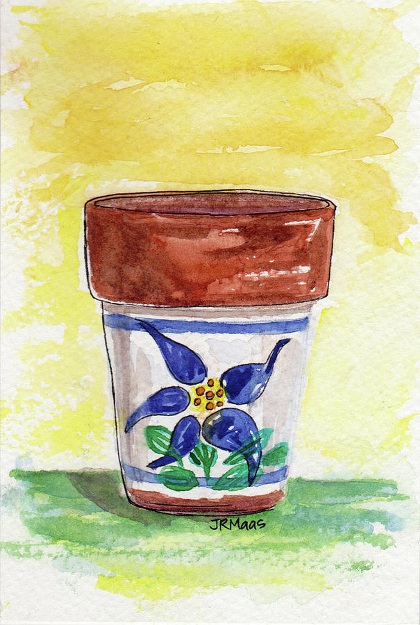 Columbine Container #2 Painting by Julie Maas