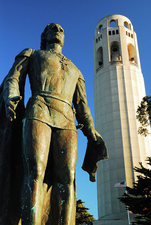 Columbus and the Coit Tower #1 Photograph by James Kirkikis