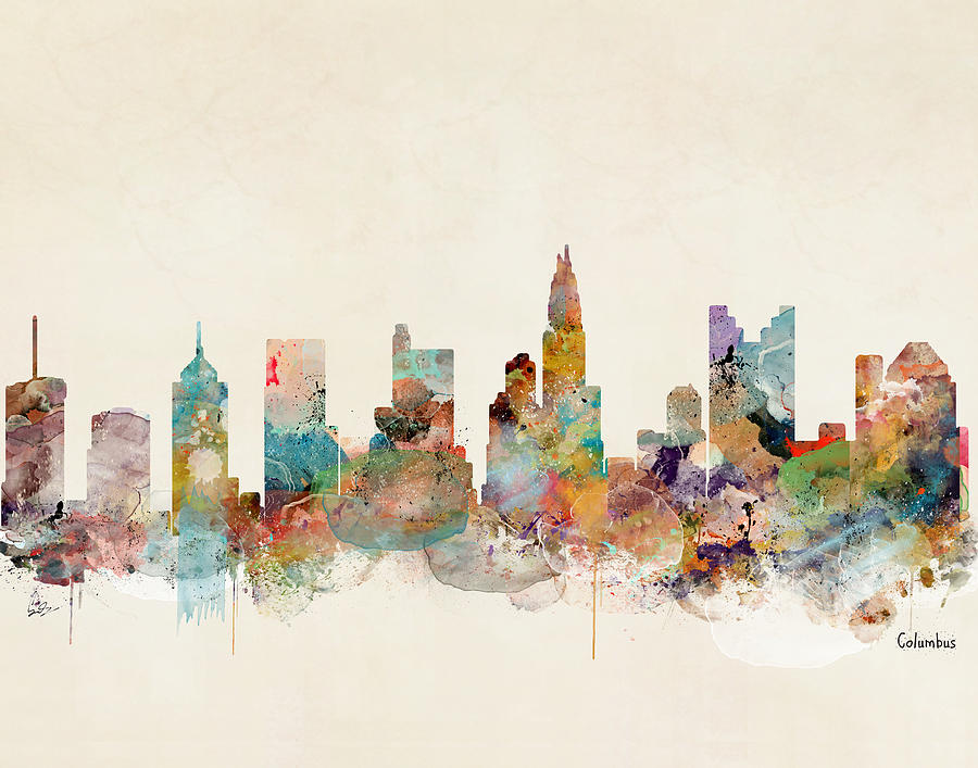 Columbus Painting - Columbus Ohio Skyline #1 by Bri Buckley