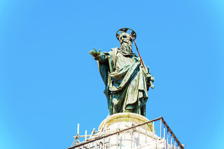 Column Of Marcus Aurelius At Piazza Colonna In Rome, Italy. Photograph