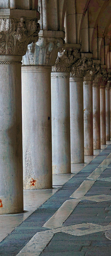 Columns From The Doges Palace Arcade In Venice, Italy #1 Photograph by Rick Rosenshein