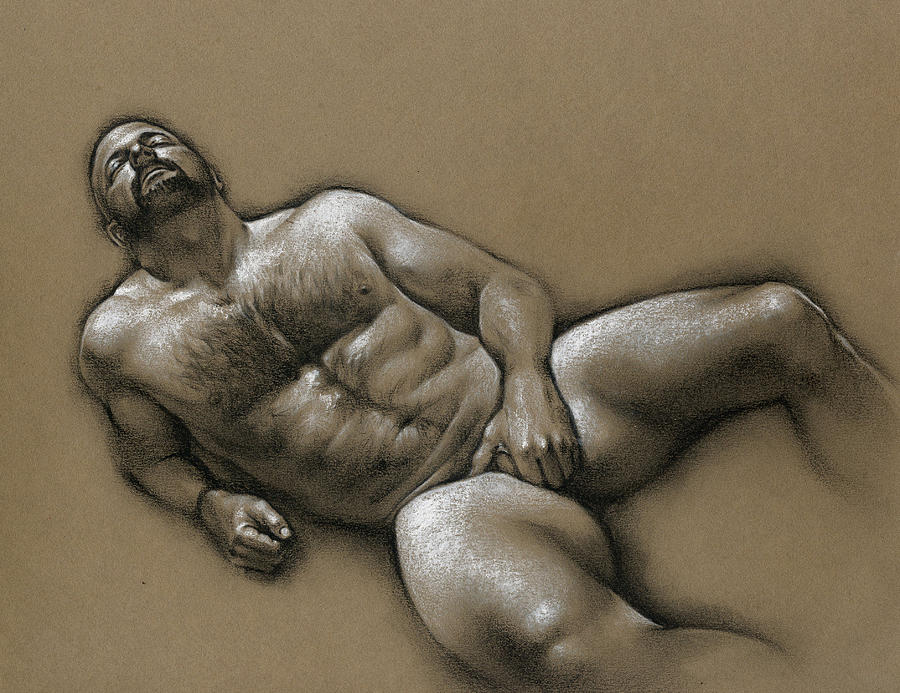 Nude Drawing - Comfort  #1 by Chris Lopez