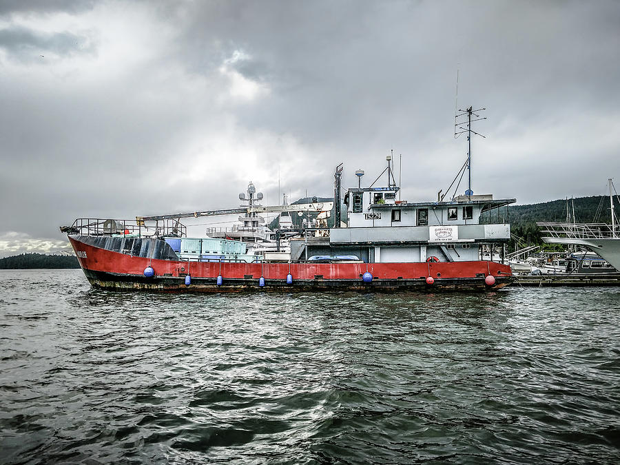 Commercial crab fishing vessel near Juneau, Alaska #1 Photograph by Alex Grichenko