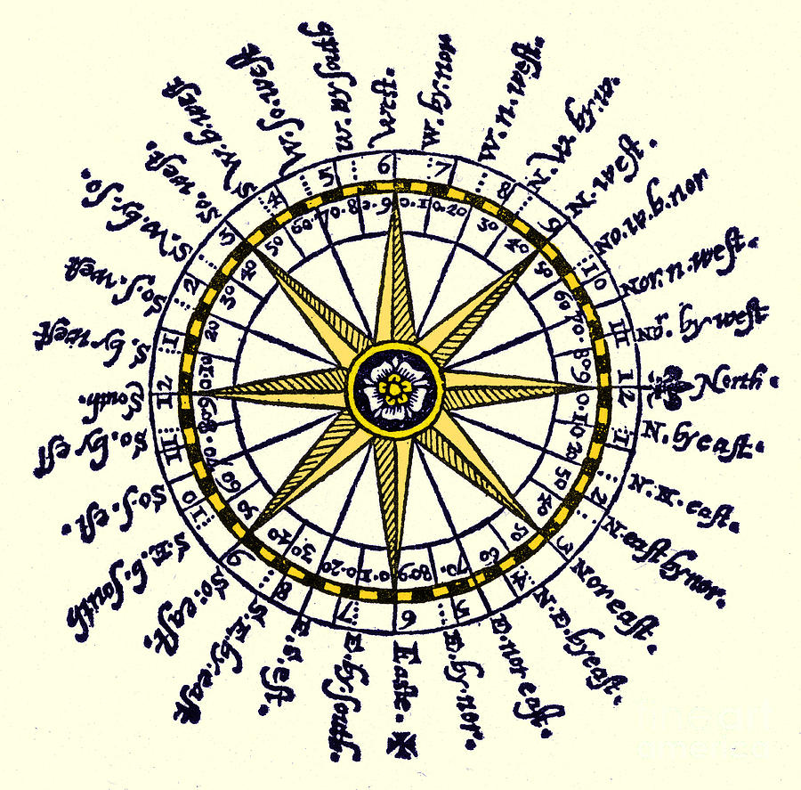 Compass Rose, 1607 #1 Photograph by Science Source