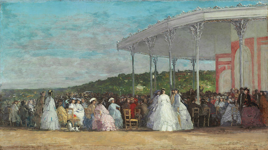 Concert At The Casino Of Deauville #1 Painting by Eugene Boudin