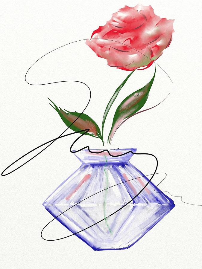 Contemporary rose #1 Digital Art by Georgia Pistolis