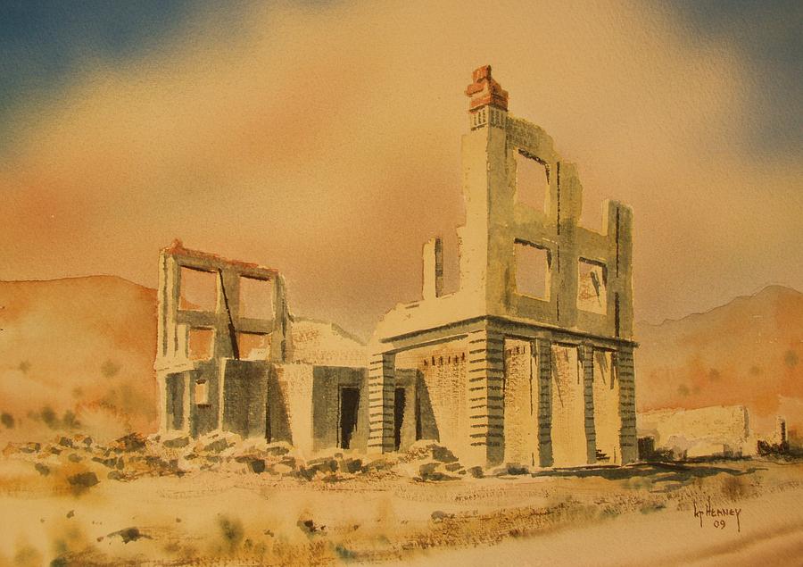 Cook Bank Rhyolite Nevada #1 Painting by Kevin Heaney