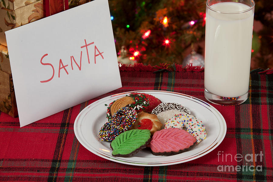 Cookies and milk for Santa #1 Photograph by Anthony Totah