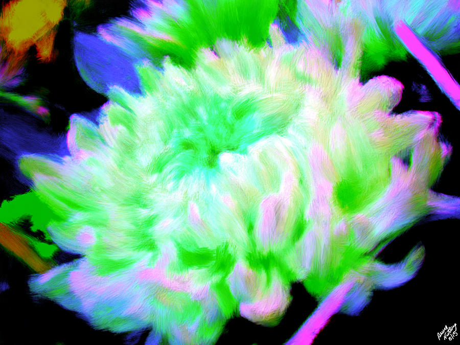 Cool Colorful Chrysanthemum #1 Painting by Bruce Nutting