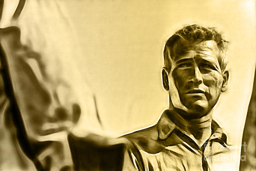 Cool Hand Luke Paul Newman #1 Mixed Media by Marvin Blaine