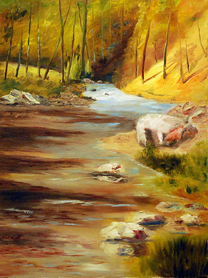 Cool Mountain Stream #1 Painting by Phil Burton