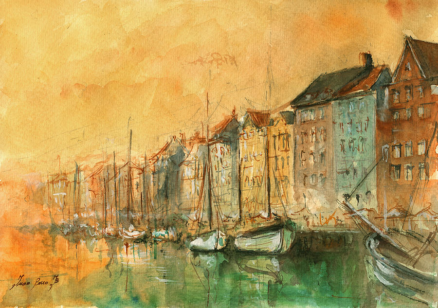 Copenhagen Painting - Copenhagen #1 by Juan Bosco