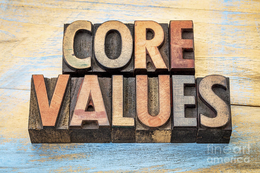 Core Values In Vintage Wood Type #1 Photograph by Marek Uliasz