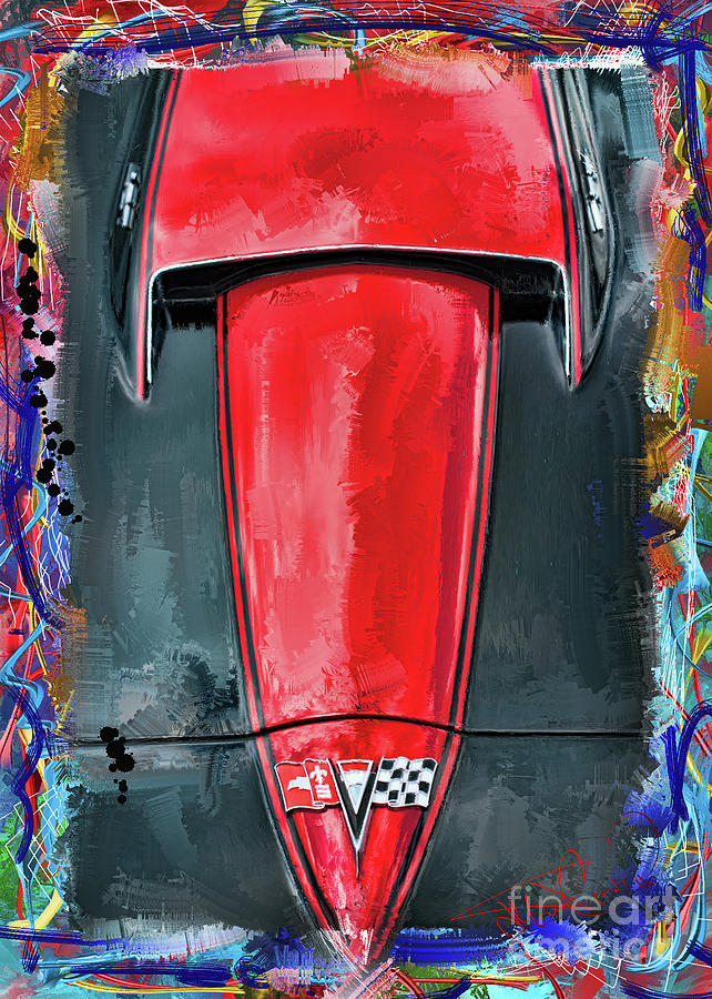 Corvette Hood #1 Painting by Donald Pavlica