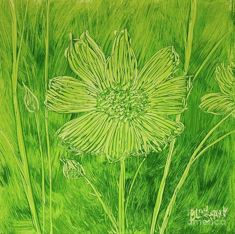 Cosmos In Green  Painting by Barrie Stark
