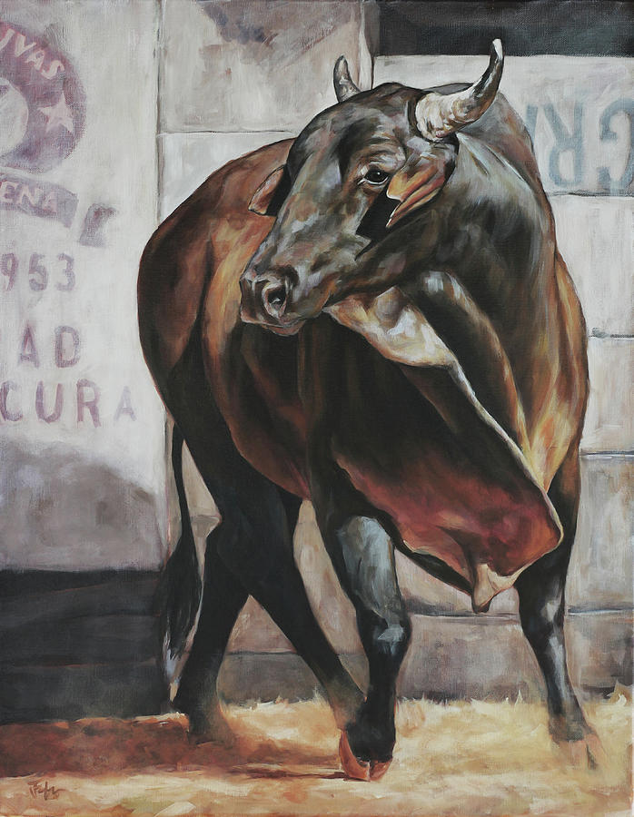 Costa Rican Bull #1 Painting by Joan Frimberger