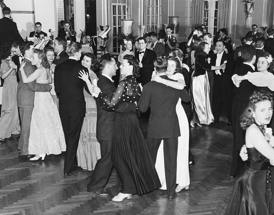 Couples Dancing To Big Band Photograph by Underwood Archives