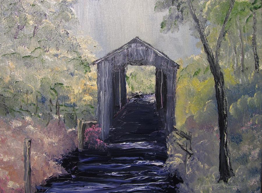Covered Bridge 1 #1 Painting by David Bartsch