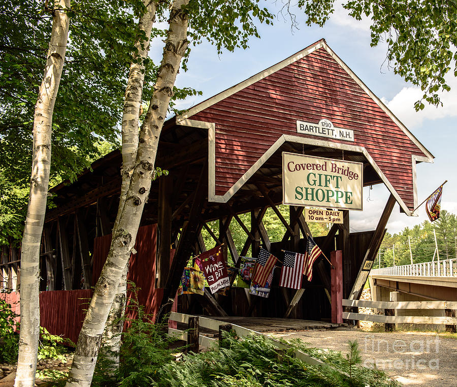 Flag Photograph - Covered Bridge Gift Shoppe #1 by Sherman Perry