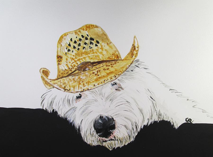 Hat Painting - Cowboy Murphy by Carol Blackhurst