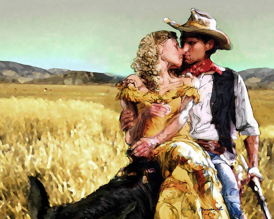 Cowboys Romance #1 Digital Art by Mike Massengale