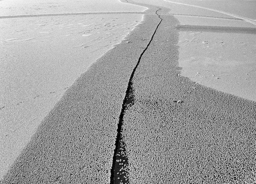 Crack In The Ice BW #1 Photograph by Lyle Crump