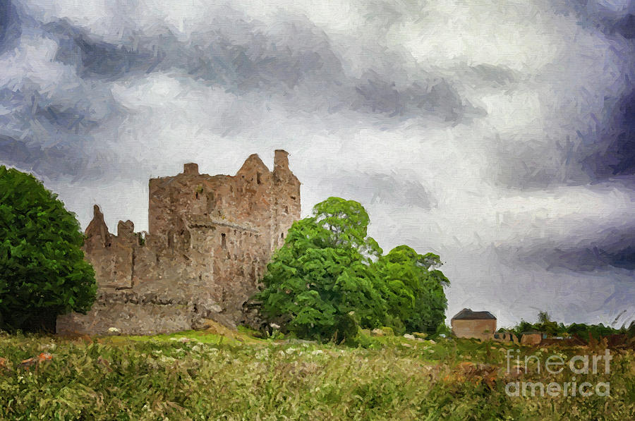 Craigmillar Castle Digital Painting #1 Digital Art by Antony McAulay