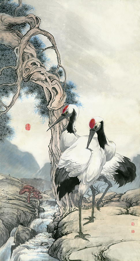 Cranes - 22 Painting by River Han