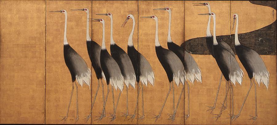 Cranes #1 Painting by Ogata Korin