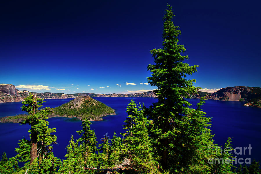 Crater Lake and Wizard Island #1 Photograph by Bruce Block