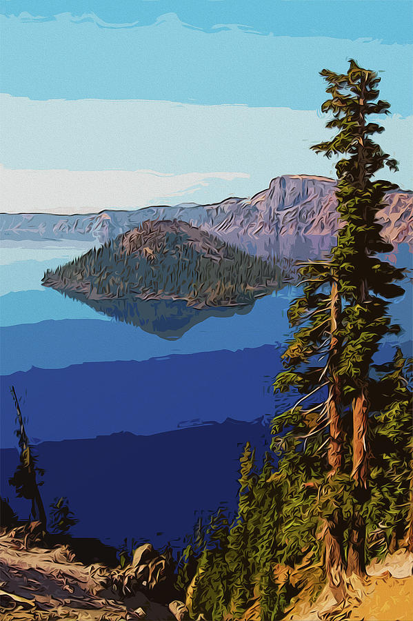 Crater lake, Oregon #1 Painting by AM FineArtPrints