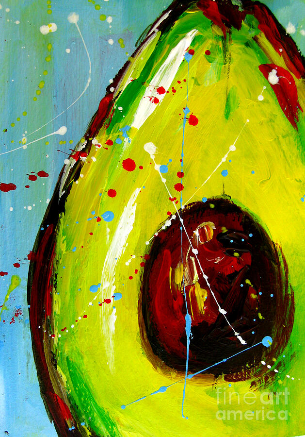 Food And Beverage Painting - Crazy Avocado - Modern Art by Patricia Awapara