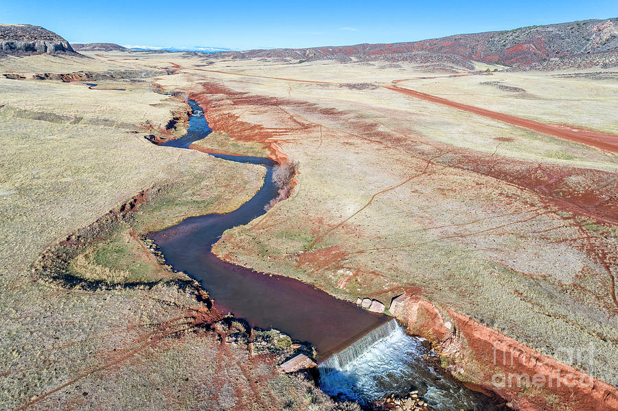 creek at  Colorado foothills - aerial view #1 Photograph by Marek Uliasz