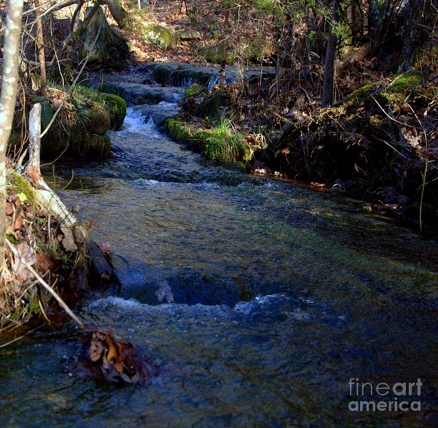 Nature Photograph - Creek To Waterfall #1 by Misty Achenbach