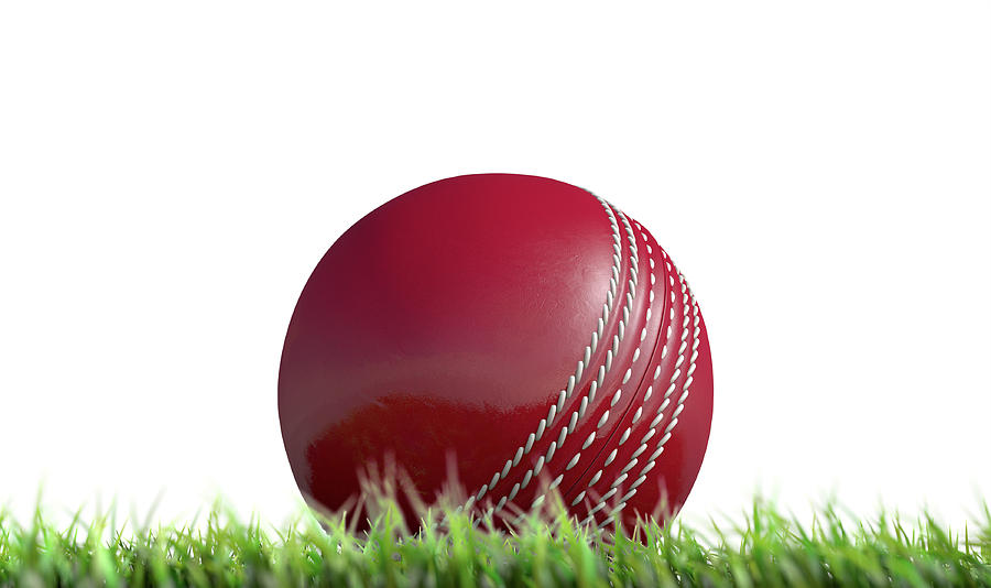 Cricket Digital Art - Cricket Ball Resting On Grass #1 by Allan Swart