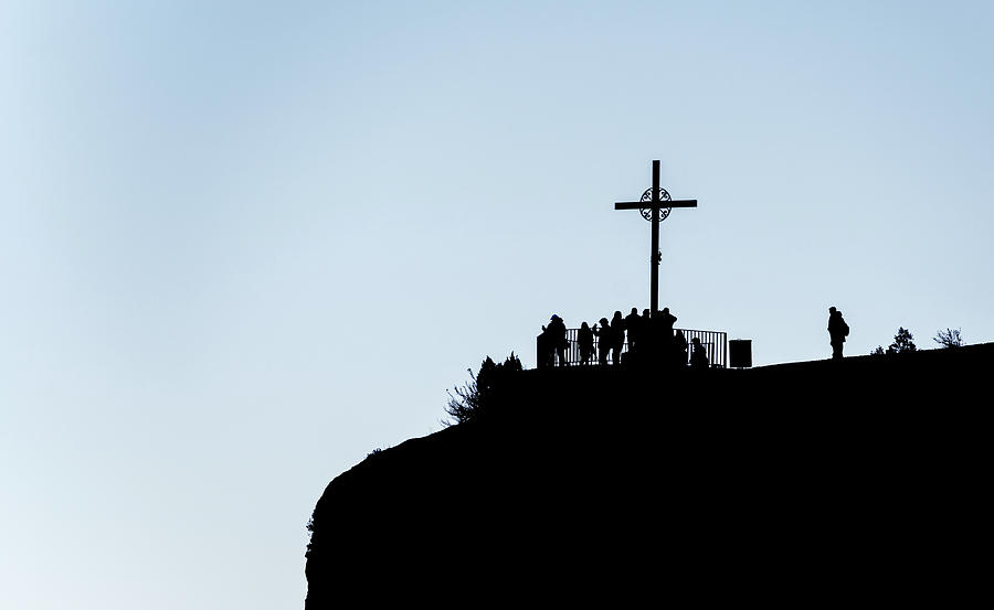 Cross in Montserrat, Catalonia, Spain #1 Photograph by Marek Poplawski