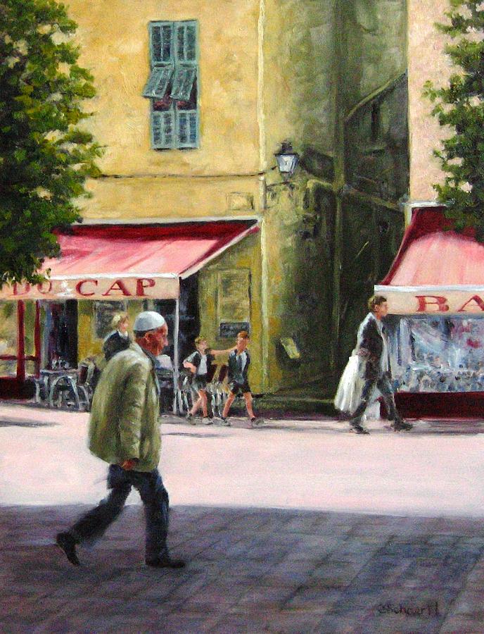 Crossing the Square Painting by Connie Schaertl