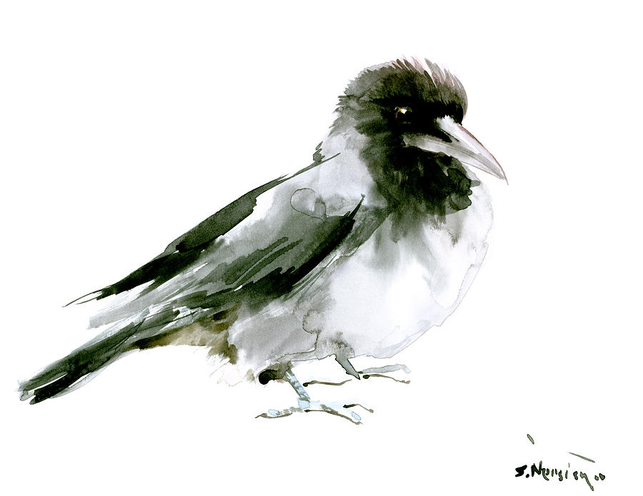Crow #1 Painting by Suren Nersisyan