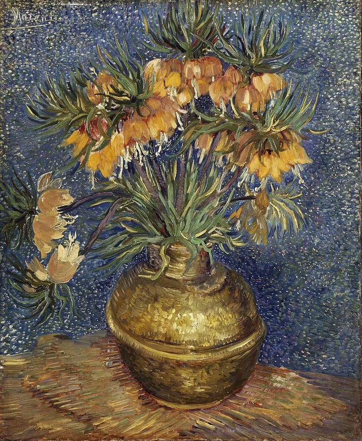 Crown Imperial Fritillaries In A Copper Vase #1 Painting by Vincent Van Gogh