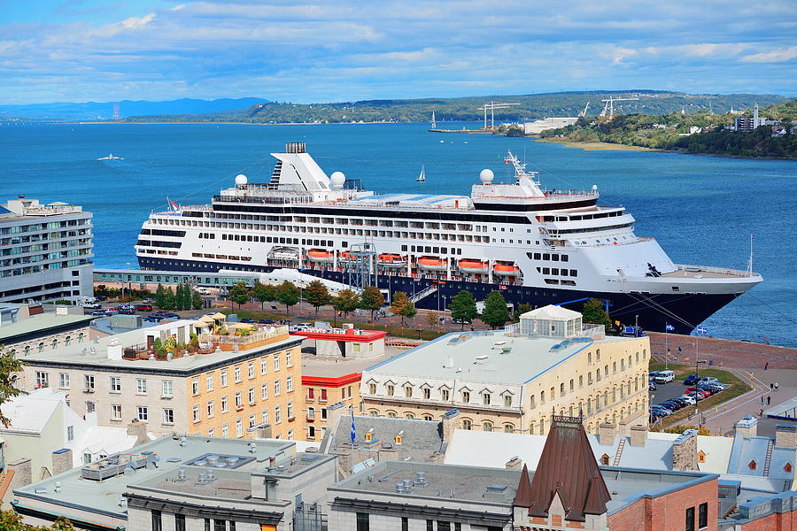 Cruise ship in Quebec City #1 Photograph by Songquan Deng