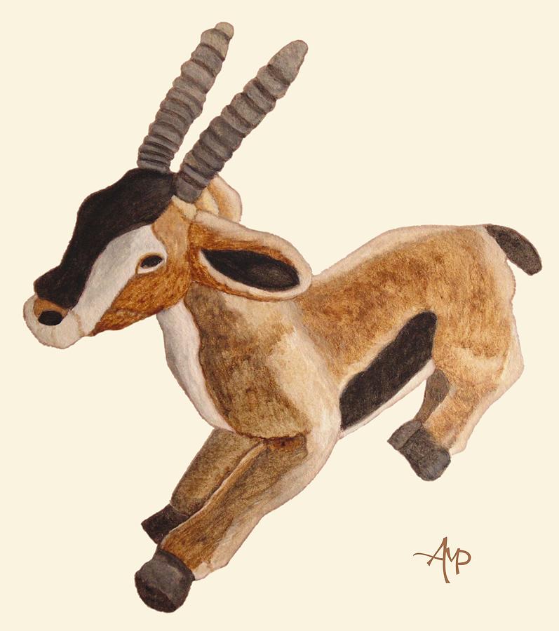Cuddly Gazelle Painting by Angeles M Pomata